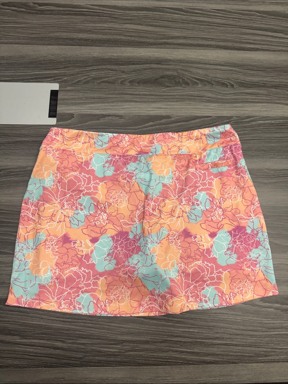 Pebble Beach Floral Mini Skirt in Coral, Mint & Pink